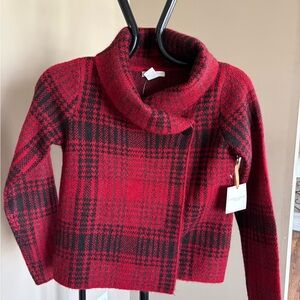 Christian Siriano Red and Black Sweater